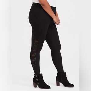 Torrid Slashed Mesh Underlay Premium Legging Black 3X
